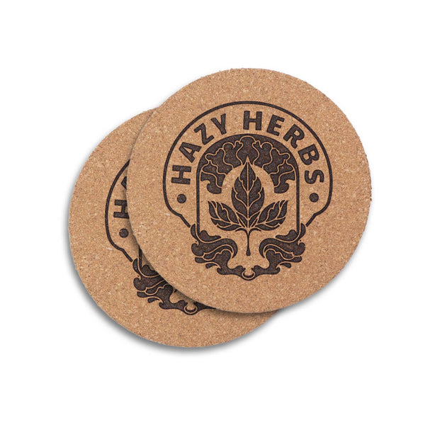 HAZY HERBS Untersetzer aus Holz oder Kork 2er Set