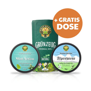 Frische-Brise-Bundle: Grünzeug, Mint Action und Alpenwiese plus Gratis-Dose
