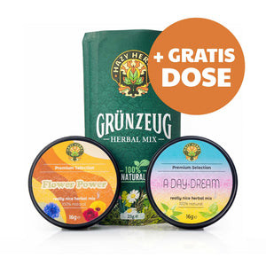 Das Tagträumer-Bundle:  Grünzeug + Flower Power + A Day-Dream (+ 1 Gratis Dose deiner Wahl!)