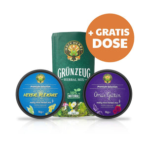 Wohlfühl-Bundle: Grünzeug, Herbal Pleasure und Omas Garten plus Gratis-Dose